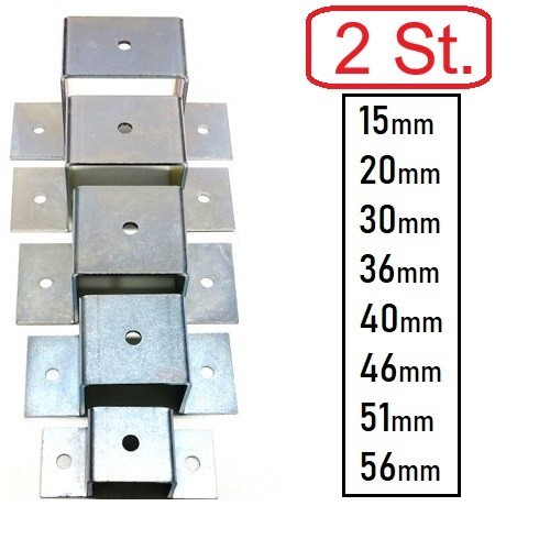 Verzinkt quadratrohrschelle - 2x,